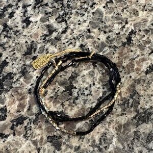 NWT Marlyn Schiff Black and Gold Beaded Bracelet